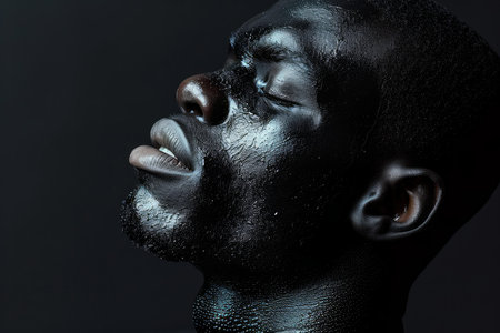 Athletic African man. Person man face. Generate Aiの素材