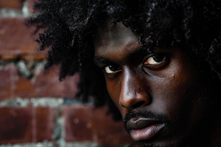 Charismatic Afro american man. Adult model. Generate Aiの素材