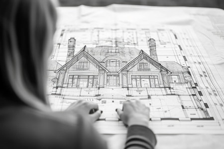 Comprehensive Architect house plan blueprint. Engineering idea. Generate AIの素材
