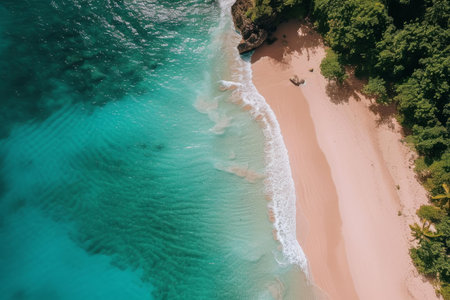 Mesmerizing Beach drone view. Summer travel water. Generate Aiの素材