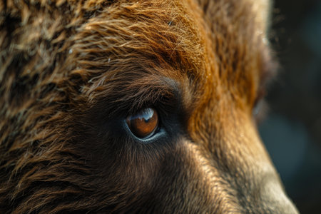 Mysterious Bear eye closeup. Forest animal. Generate Aiの素材