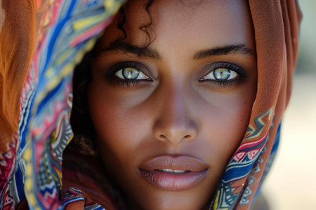 Radiant Cute ethiopian woman. Face cute female. Generate Aiの素材