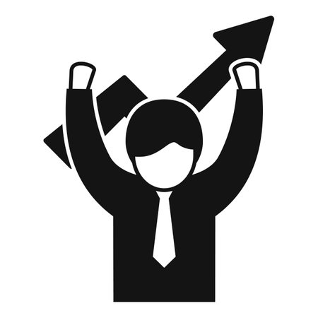 Motivational leader icon simple vector. Seminar speaker. Success oratorのイラスト素材