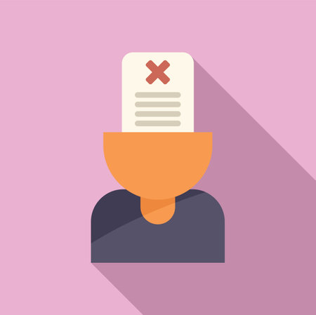 Person mind disclaimer icon flat vector. Paper document. Policy dataのイラスト素材