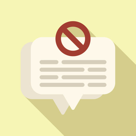 Rejected online message icon flat vector. Inform review. Check noticeのイラスト素材