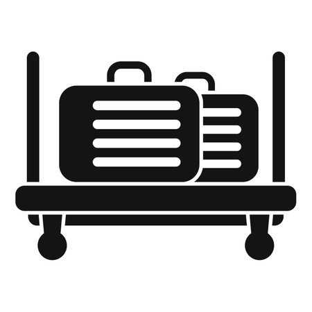 Full luggage trolley icon simple vector. Support platform. Tourism storageのイラスト素材