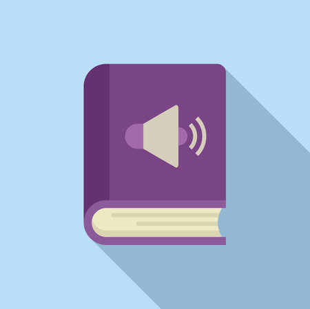 Online audiobook store icon flat vector. Media literature. App learningのイラスト素材