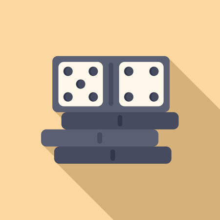Domino stack icon flat vector. Play game. Gamble casinoのイラスト素材