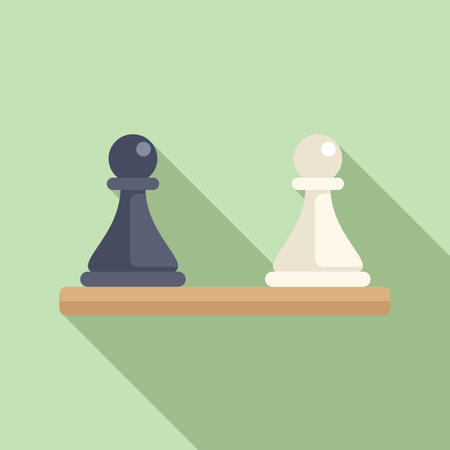 Pawn pieces on board icon flat vector. Chess game. Play figureのイラスト素材