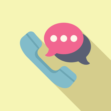 Call message support icon flat vector. Manual contact. Help communicationのイラスト素材