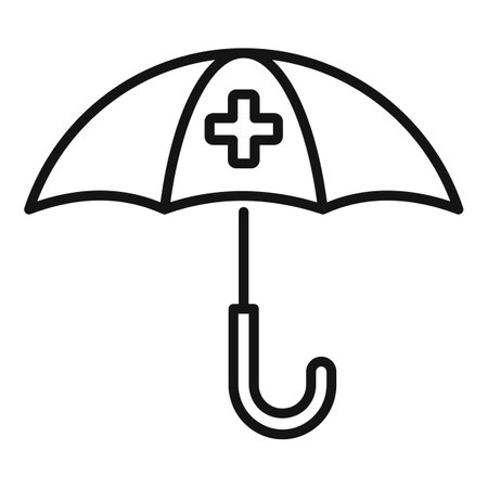 Medical umbrella icon outline vector. Care medical. Health insuranceのイラスト素材
