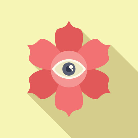 Lotus spiritual practice icon flat vector. Healthy meditation. Relax spiritualのイラスト素材