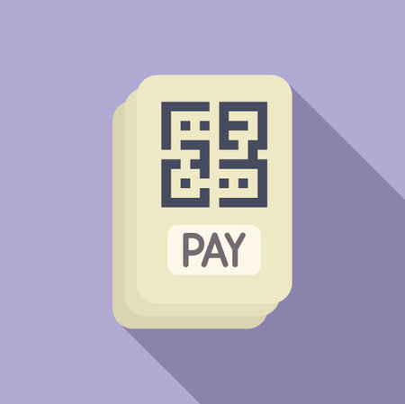 Pay online qr code icon flat vector. Online mobile app. Payment codingのイラスト素材