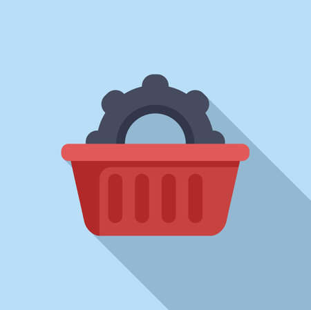 Online shopping support icon flat vector. Shop basket. Call centerのイラスト素材