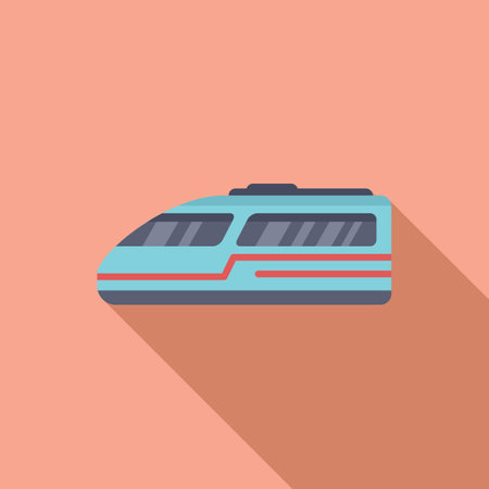 Ecology fast train icon flat vector. Public transport. Fast modern stationのイラスト素材