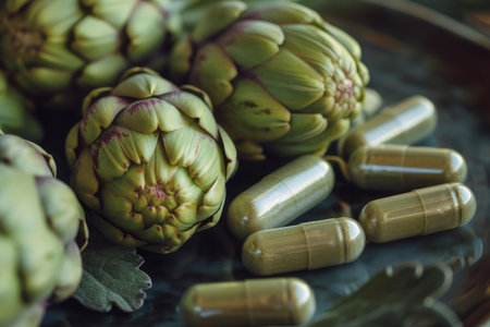 Earthy Artichokes bowl medicine. Dish menu recipe. Generate Aiの素材