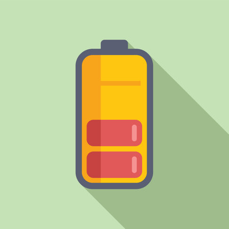Half battery charge icon flat vector. Power low. Save full levelのイラスト素材