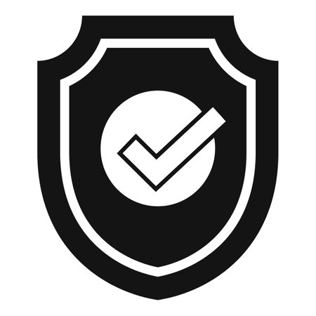 Secured shield icon simple vector. Web safe protection. Guard privacyのイラスト素材
