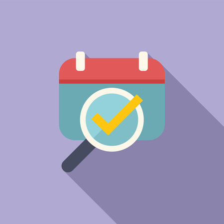 Duration calendar icon flat vector. Approved event. Element overtimeのイラスト素材