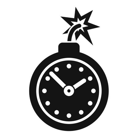 Duration bomb timer deadline icon simple vector. Contract online. Work partnershipのイラスト素材