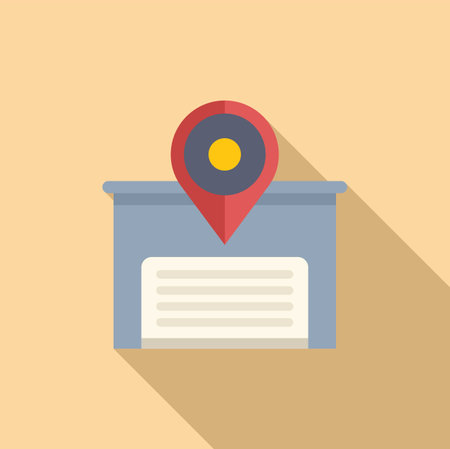 Store locator street icon flat vector. Retail near. Mark positionのイラスト素材