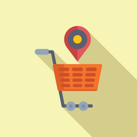 Find store place online icon flat vector. Street location. Place service appのイラスト素材