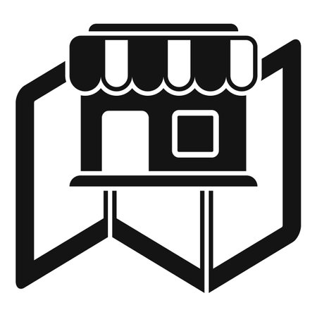 Store locator map icon simple vector. Road service. Street location shopのイラスト素材