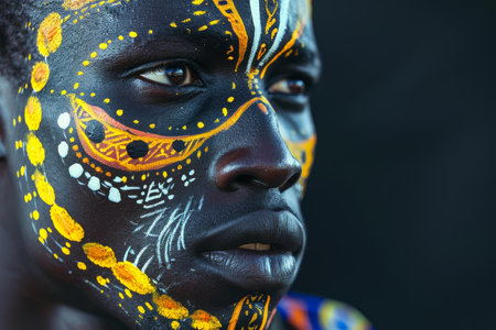 Vibrant African man. Person man face. Generate Aiの素材