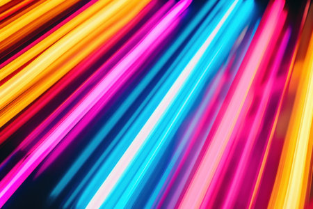 Ethereal Abstract neon lines. Space neon. Generate Aiの素材
