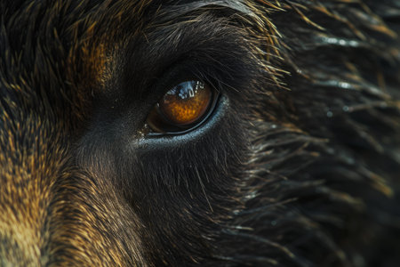 Detailed Bear eye closeup. Forest animal. Generate Aiの素材