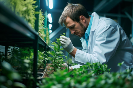 Diligent Biologist man. Adult research science. Generate Aiの素材