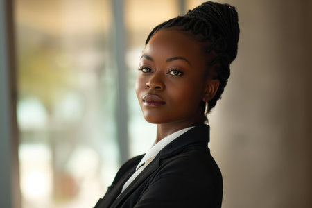 Innovative African businesswoman. Woman office person. Generate AIの素材