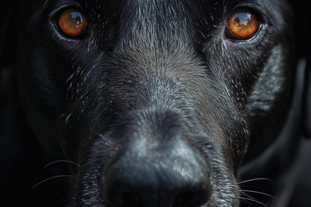 Magical Black dog fantasy. Art animal portrait. Generate Aiの素材