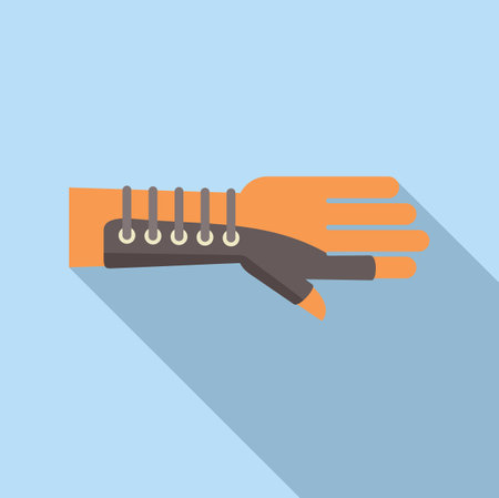 Minimalistic vector illustration of an orange robotic hand with articulated fingersのイラスト素材