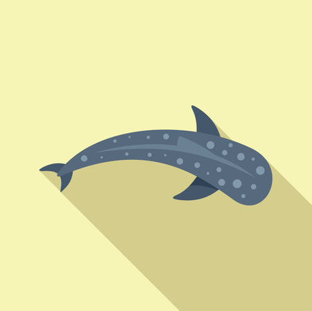 Charming flat design of a grey narwhal with a long tusk on a pastel yellow backgroundのイラスト素材