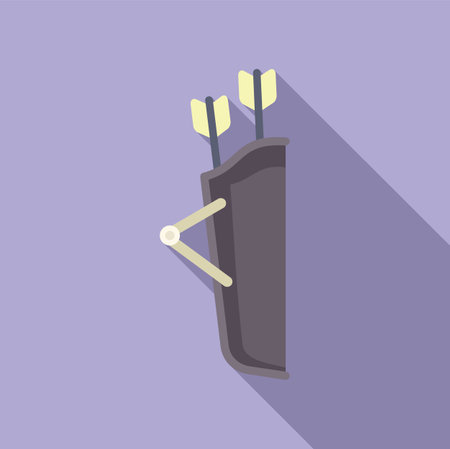 Flat design vector illustration of archery arrows nestled in a quiver, casting a shadowのイラスト素材