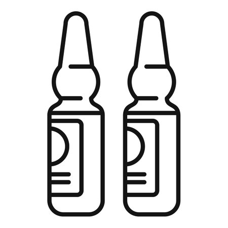 Black and white line art of two nasal spray containers for medical design elementsのイラスト素材