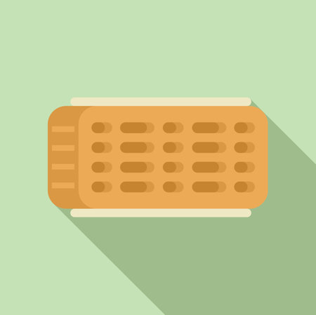 Minimalist flat design icon of a vintage radio with shadows on a pastel backgroundのイラスト素材