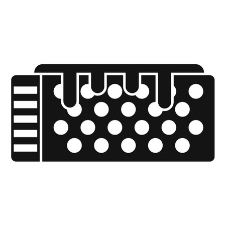 Simplistic vector icon representing a musical keyboard in black and whiteのイラスト素材