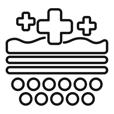 Vector illustration of a stylized hospital building icon, suitable for healthcarerelated designのイラスト素材