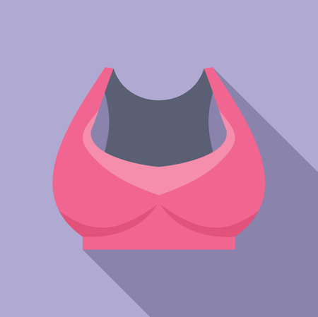 Vector illustration of a pink sports bra with a shadow, on a purple backgroundのイラスト素材