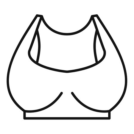 Black and white vector line art illustration of a simple sports bra designのイラスト素材