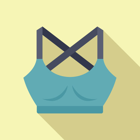 Minimalistic vector illustration of a sports bra with shadow on a pastel backgroundのイラスト素材