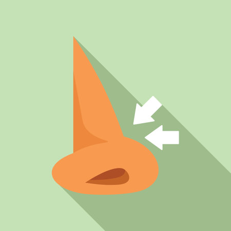 Flat design of a cartoon cone with motion lines indicating a fall, on a green backgroundのイラスト素材