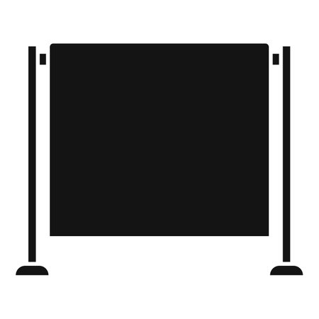 Isolated empty wide banner display on a stand with a black screen, ready for branding and designのイラスト素材