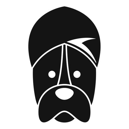 Simplistic, modern icon of a dog s face in bold black and white contrasts, perfect for logosのイラスト素材