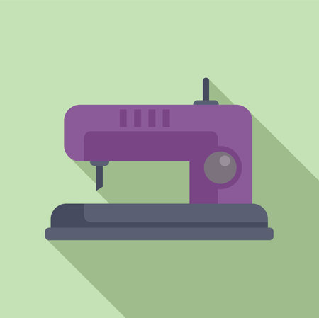 Flat design vector illustration of a purple sewing machine, perfect for craft and diy themesのイラスト素材