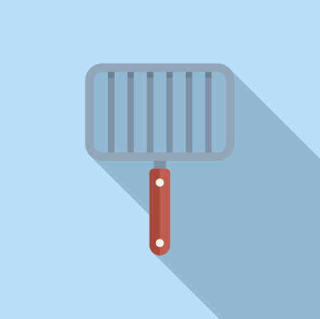 Modern flat design vector of a redhandled kitchen grater on blue backgroundのイラスト素材