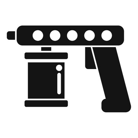 Vector icon of a camera flash unit in solid black, suitable for photographythemed designsのイラスト素材