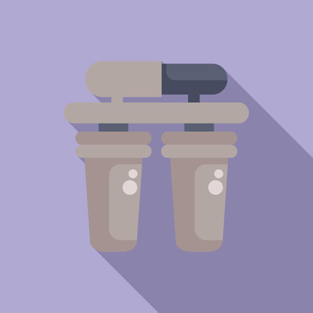 Flat design icon featuring two stylish travel suitcases with a modern, clean look on a purple backgroundのイラスト素材